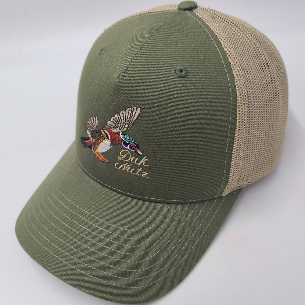 Duk Nutz Hat Snapback Trucker Mesh Green‎ Beige Duck Hunting Decoy Anchors Men